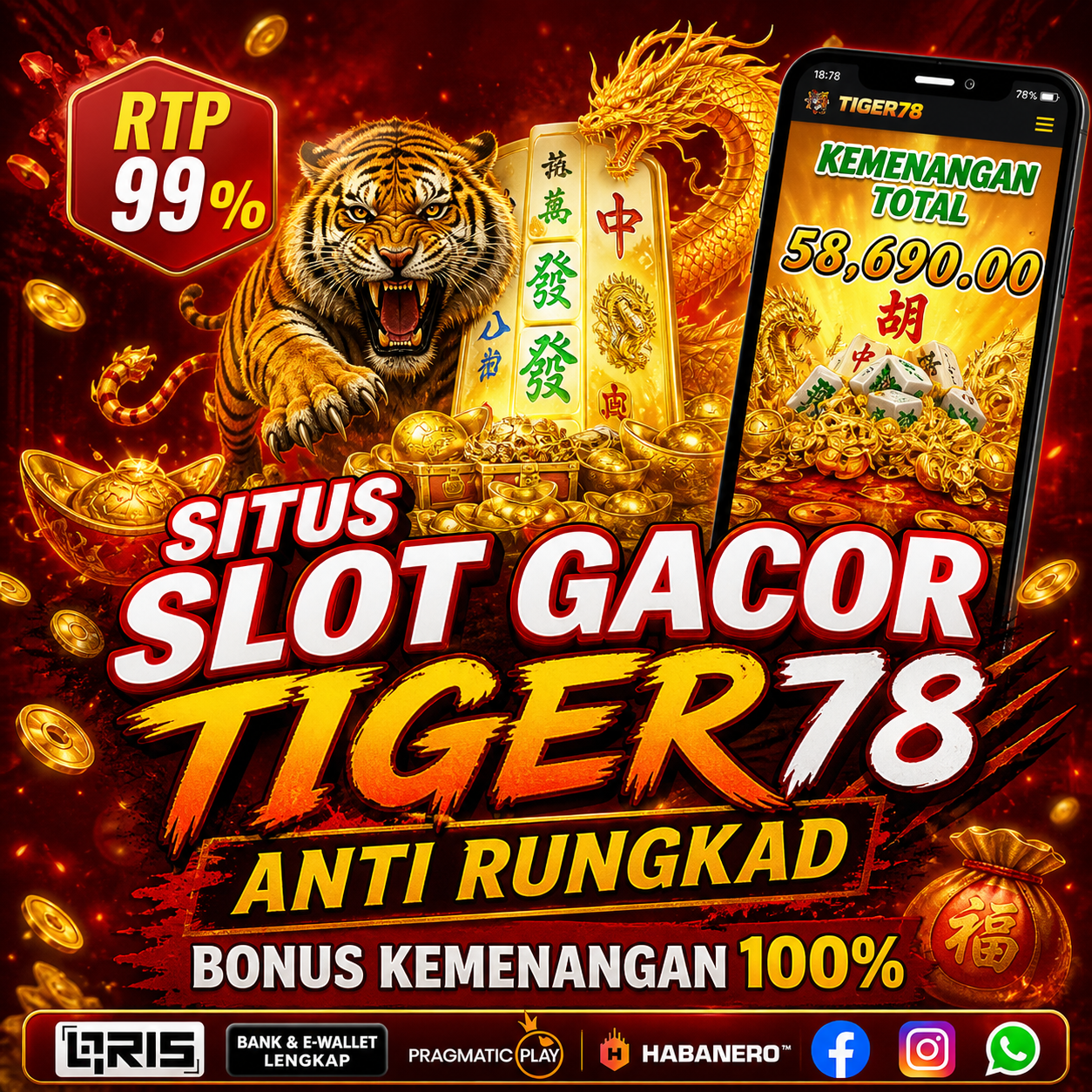 TIGER78 # Kumpulan Situs Resmi Slot Terbukti Di Game Mahjong Ways Scatter Gampang Turun Maxwin